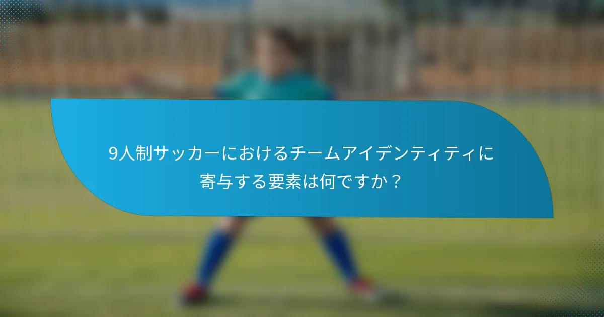9人制サッカーにおけるチームアイデンティティに寄与する要素は何ですか？